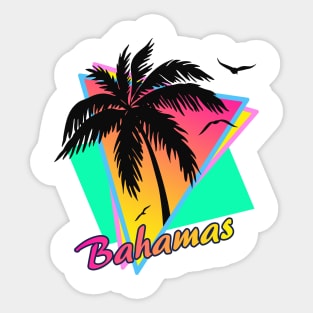 Bahamas Cool 80s Sunset Sticker